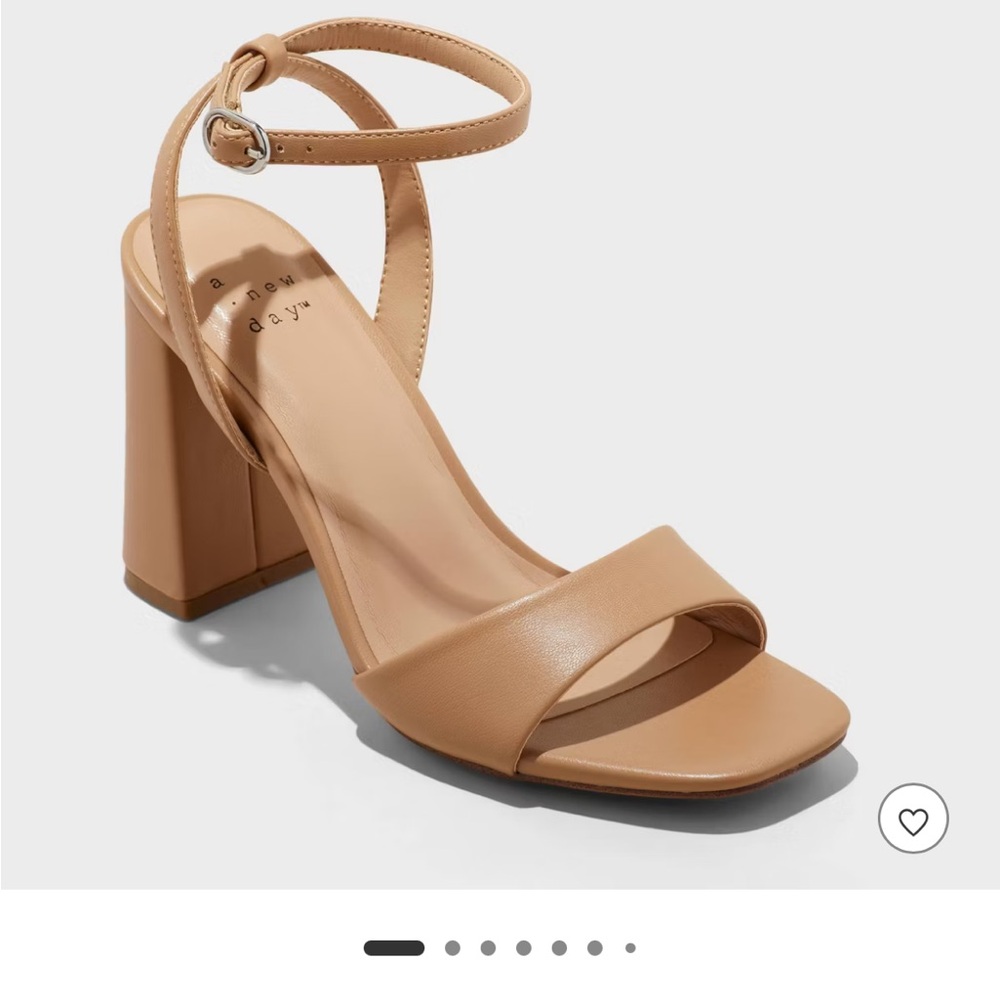Target Tan Block Heel Sandals ( NEVER WORN)